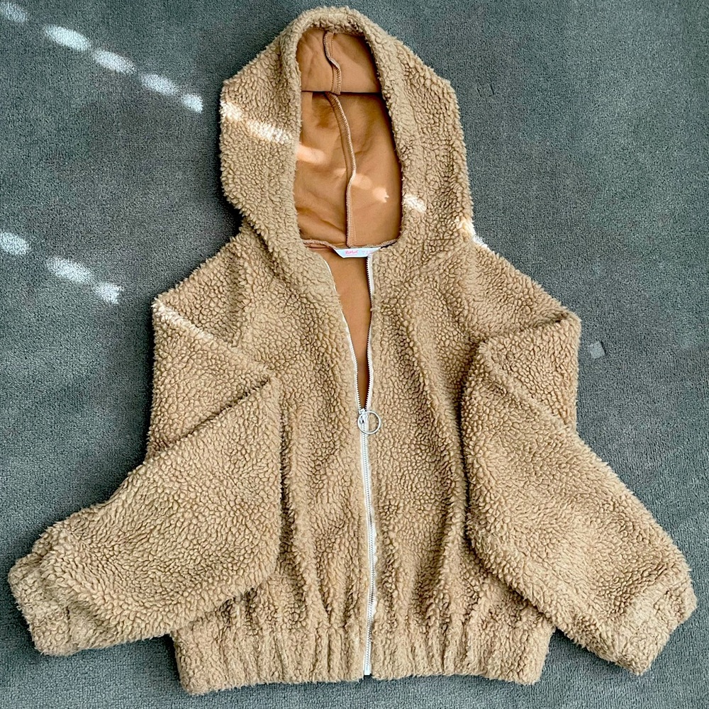 Romwe teddy jacket w/ pockets